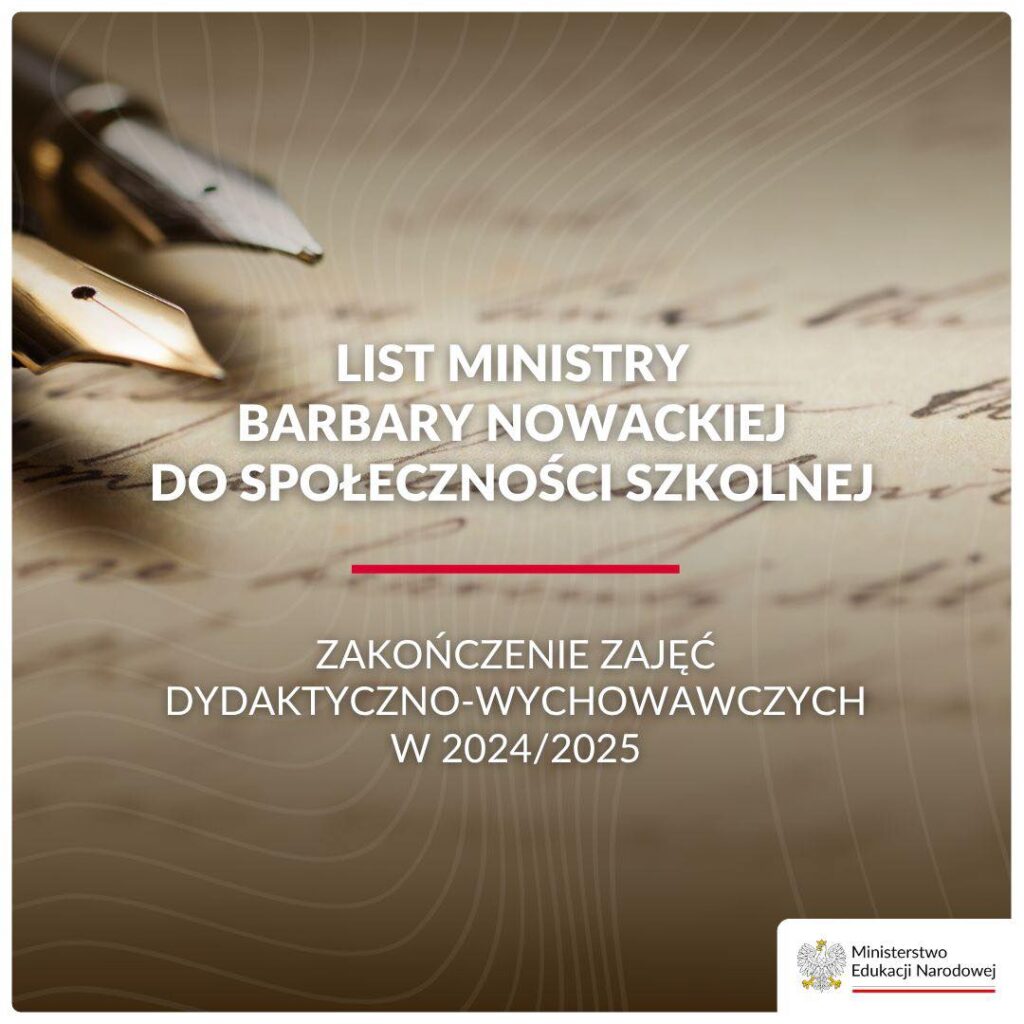 List Minister Edukacji Narodowej do społeczności szkolnej